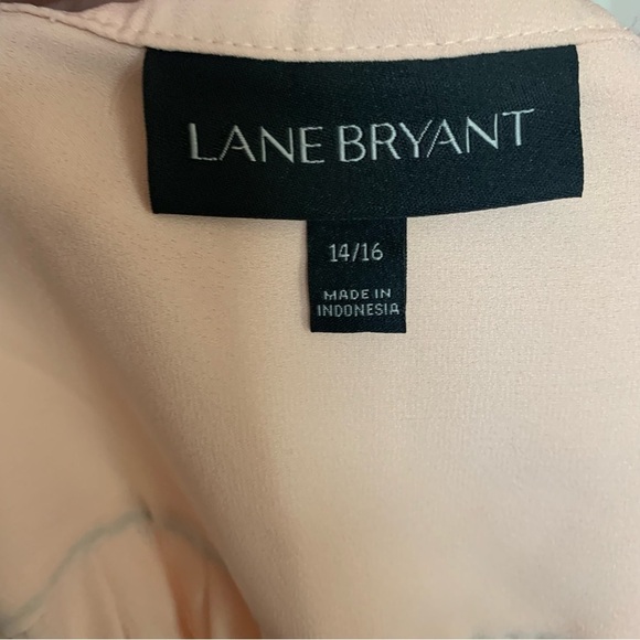 Lane Bryant Nude/Blush V-neck Long Sleeved Blouse, size 14/16, black accent - Picture 3 of 8